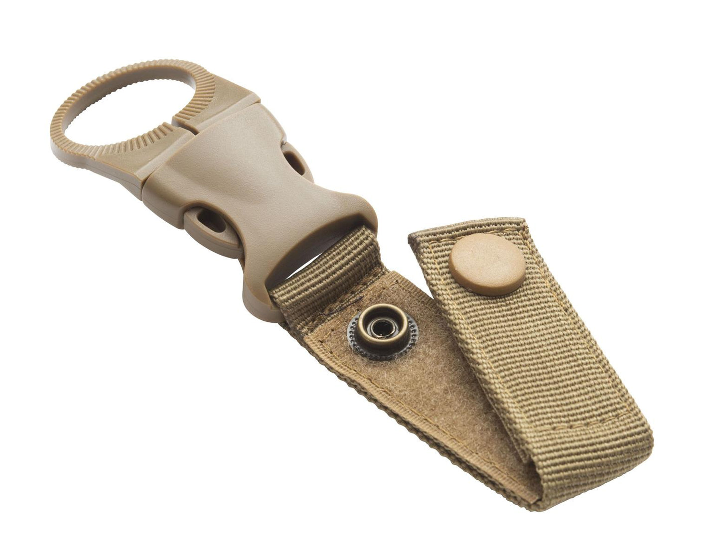 munkees Flaschenhalter Schlüsselanhänger Khaki – Detailansicht Halterung und Material