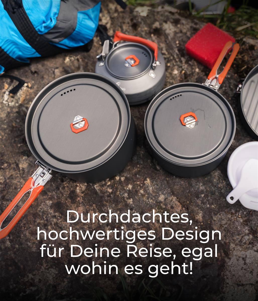 Fire-Maple FEAST 4 Set Seitenansicht gestapelt mit Tragebeutel