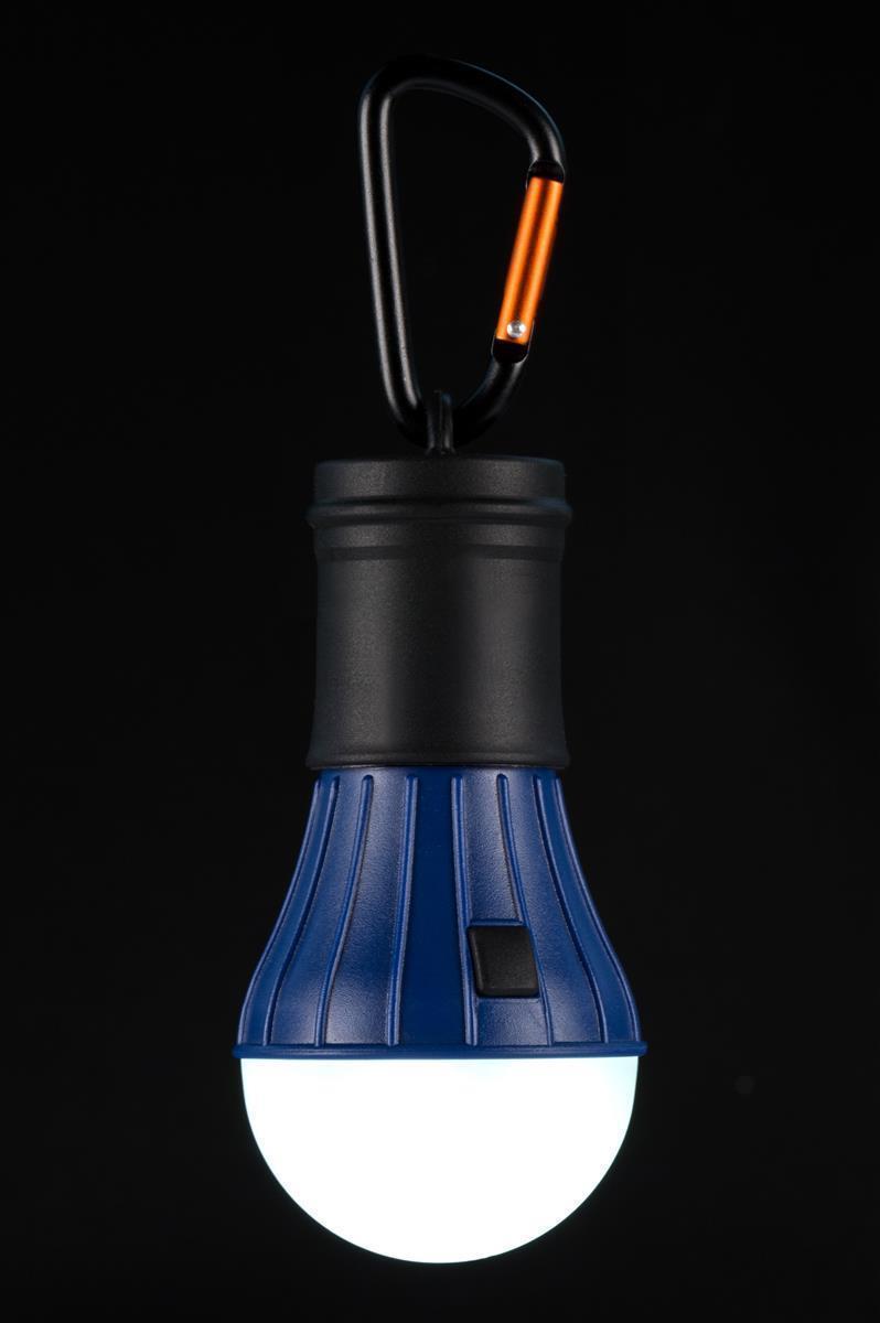 AceCamp Zeltlampe Blau eingeschaltet warmes Licht Innenansicht