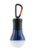 AceCamp LED Zeltlampe Blau mit Karabiner hängend im Zelt