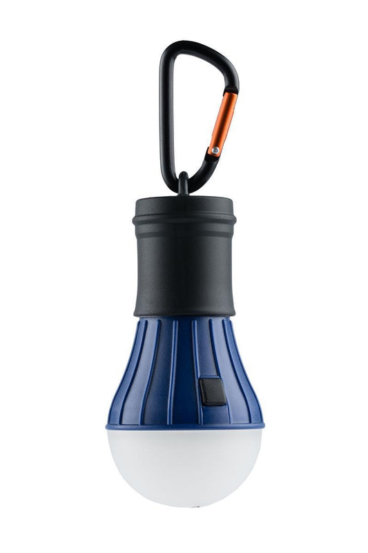AceCamp LED Zeltlampe Blau mit Karabiner hängend im Zelt