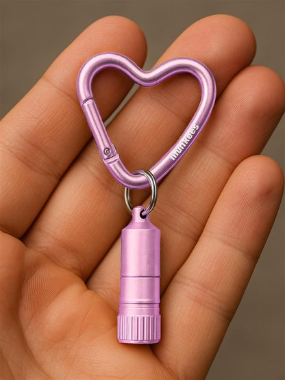 Herz-Karabiner munkees pink geöffnet Detailansicht Clip