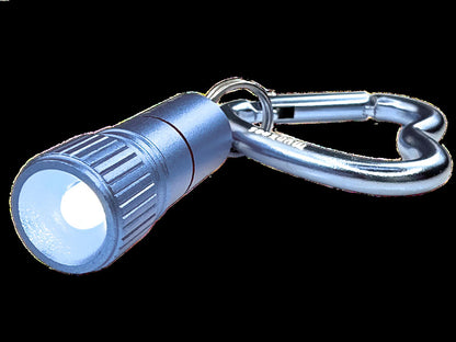 Munkees Mini Taschenlampe blau Rückseite Batterieeinschub Detail