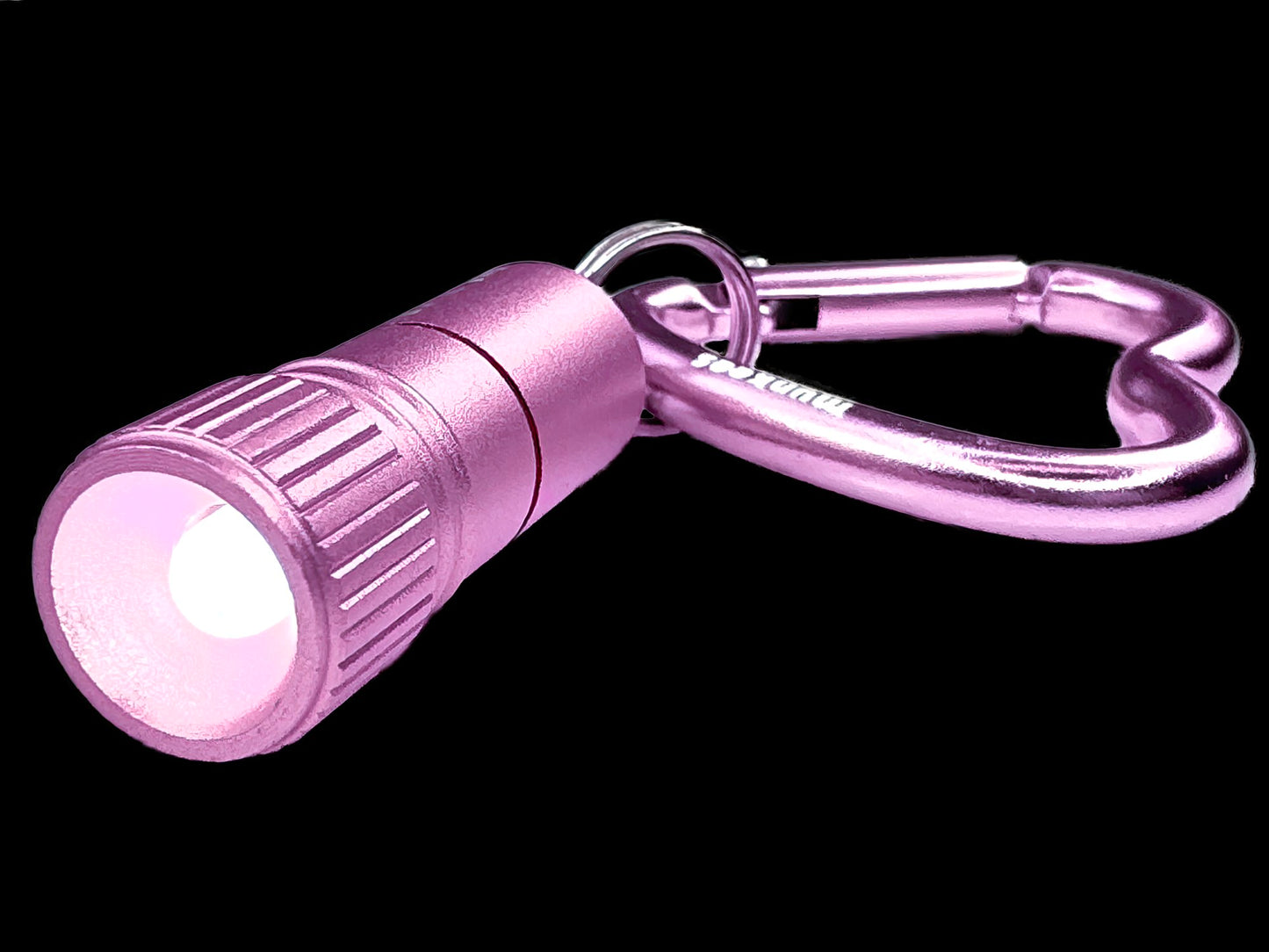Munkees Herz-Karabiner pink Detailaufnahme Verschlussmechanismus