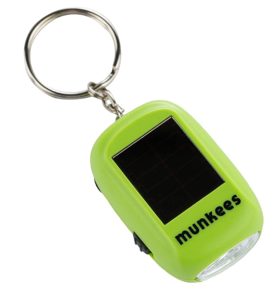 Munkees Mini Solar Dynamo Taschenlampe kompakte Taschenlampe in Schwarz Frontansicht