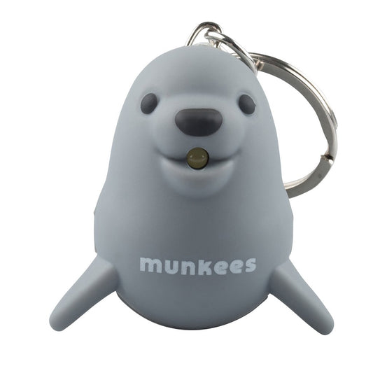 Munkees Schlüsselanhänger Seelöwe grau mit LED und Sound Funktion