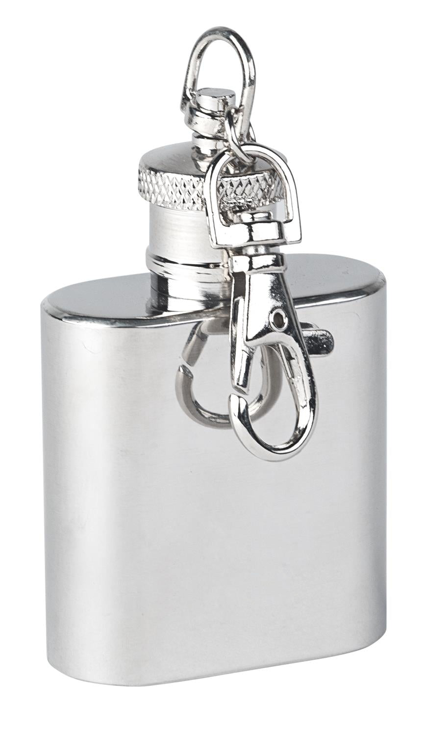 munkees Kippis Flachmann-Set Karabiner Befestigung Detailansicht silber