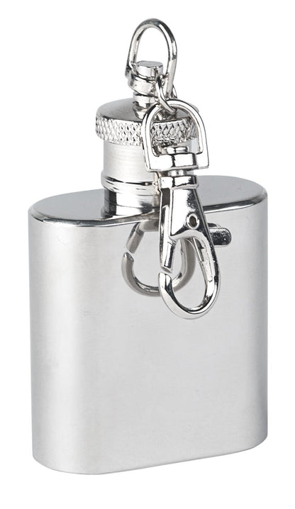 munkees Kippis Flachmann-Set Karabiner Befestigung Detailansicht silber
