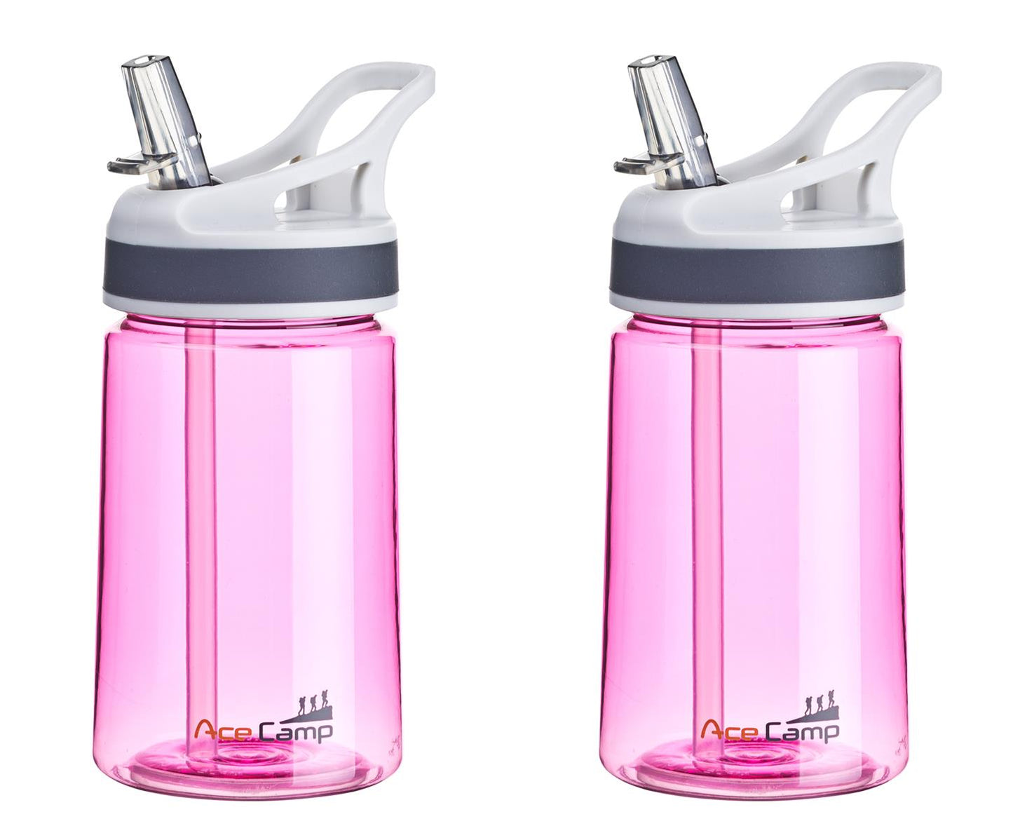 AceCamp TRITAN Trinkflasche BPA-frei mit Trinkhalm in Mintgrün Seitenansicht