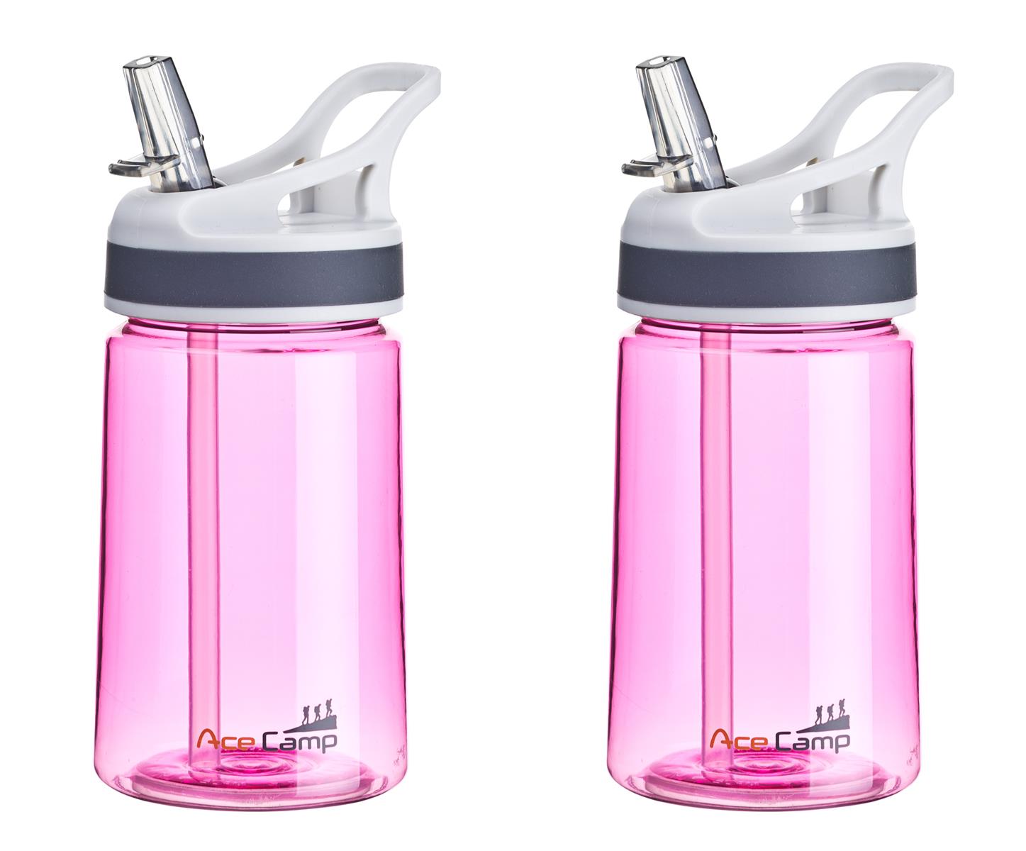 AceCamp TRITAN Trinkflasche BPA-frei mit Trinkhalm in Mintgrün Seitenansicht