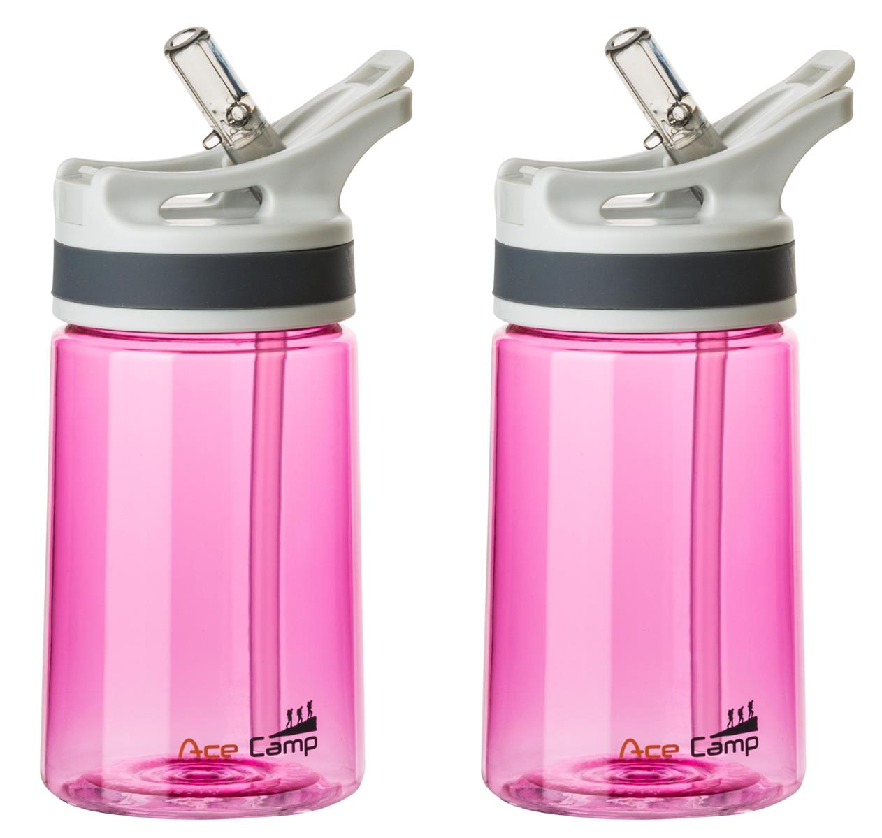AceCamp TRITAN Trinkflasche BPA-frei mit Trinkhalm in Mintgrün Seitenansicht