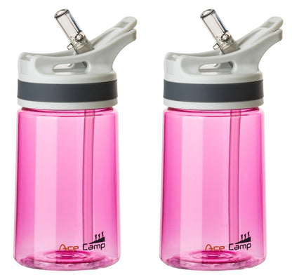 AceCamp TRITAN Trinkflasche BPA-frei mit Trinkhalm in Mintgrün Seitenansicht