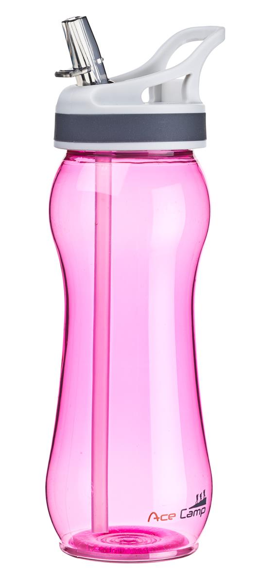 AceCamp TRITAN Trinkflasche BPA-frei mit Trinkhalm in transparentem Blau