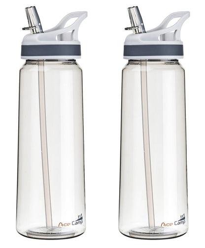 AceCamp TRITAN Trinkflasche BPA-frei mit Trinkhalm Verpackung Vorderseite
