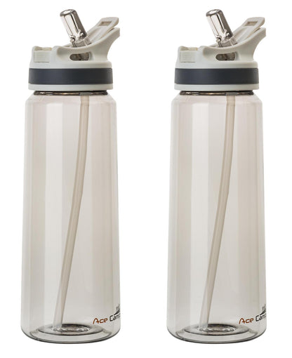 AceCamp TRITAN Trinkflasche BPA-frei mit Trinkhalm Verpackung Karton Rückseite