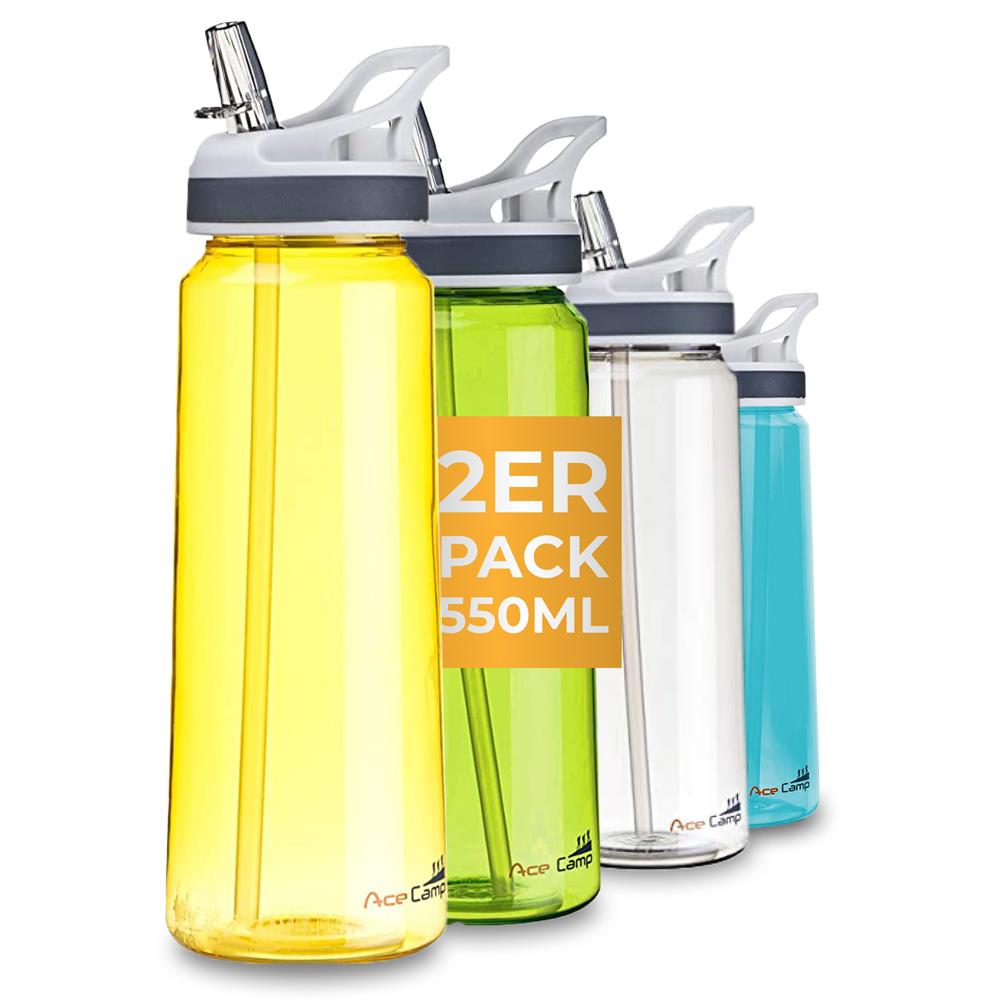 AceCamp TRITAN Trinkflasche BPA-frei mit Trinkhalm Verschlussmechanismus Detail