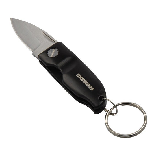 Munkees Klappmesser Schlüsselanhänger geschlossen in Silber aus Edelstahl