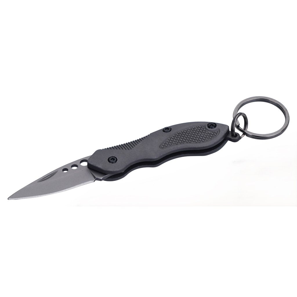 munkees Klappmesser II Anthrazit mit geöffneter Klinge Detailansicht Klingenblatt