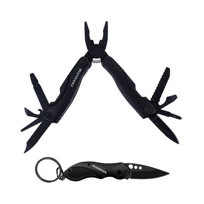 Multi Duo Black Multitool aufgeklappt mit allen 9 Funktionen sichtbar