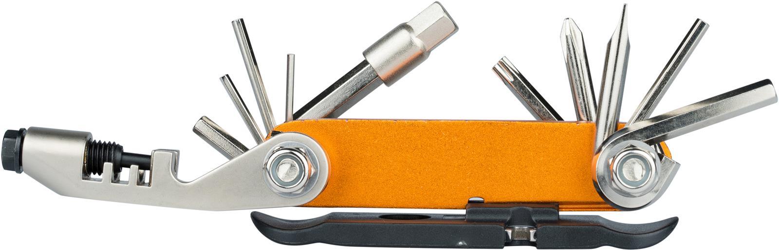 AceCamp Bike Tool aufgeklappt mit allen 14 Werkzeugfunktionen im Detail
