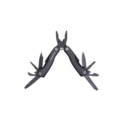 Munkees Edelstahl Multitool 9-in-1 Anthrazit Gesamtansicht auf weißem Hintergrund