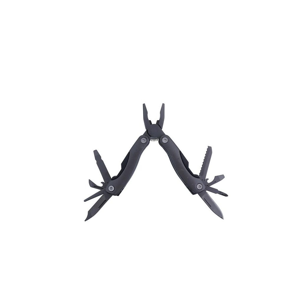Munkees Multitool 9-in-1 aufgeklappt mit allen Funktionen im Überblick