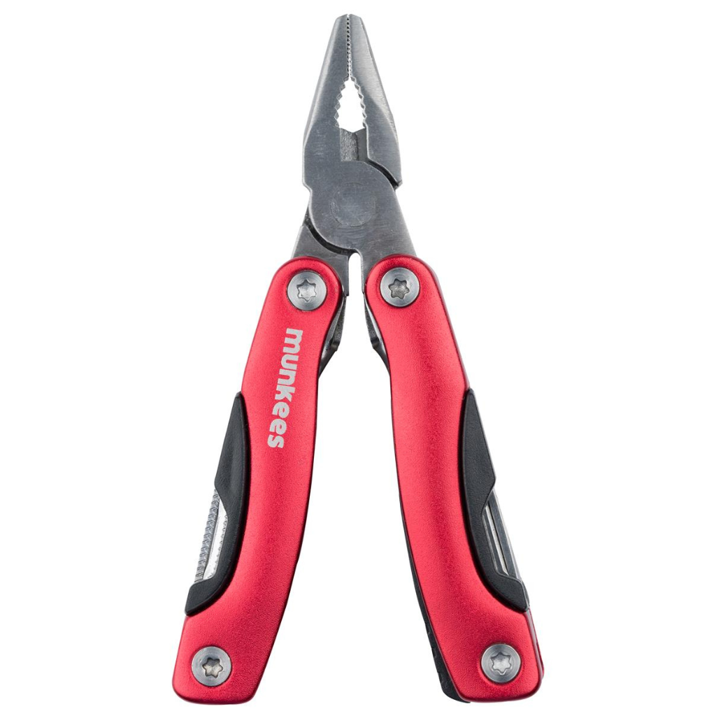 munkees Edelstahl Multi Tool 9 Funktionen rot geschlossen Seitenansicht