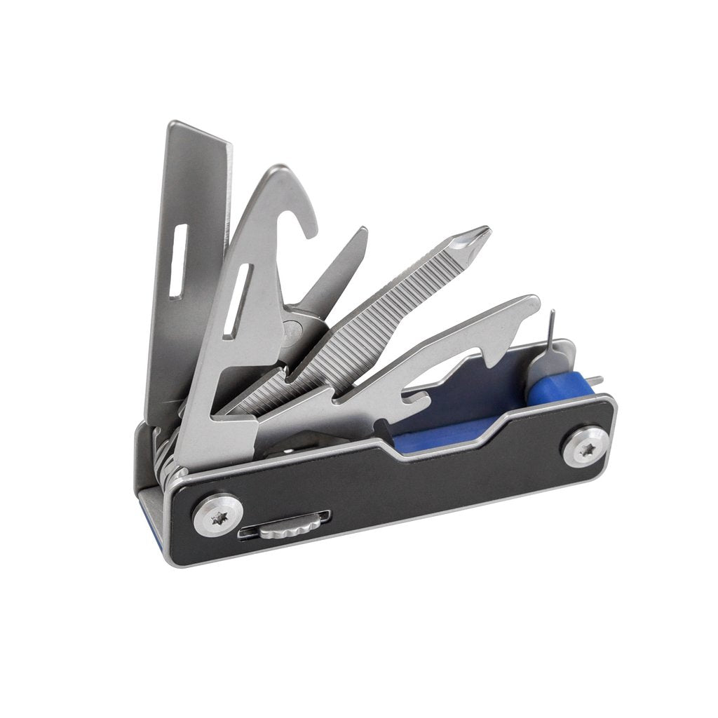 munkees Taschenmesser Lock schwarz Klinge und Griffdetail Nahaufnahme