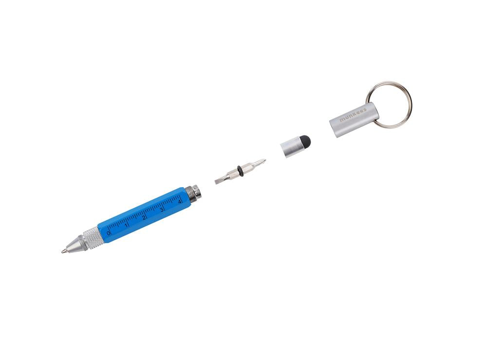 Munkees 5-in-1 Pen Kugelschreiber Wasserwaage Lineal Schraubenzieher Nahaufnahme