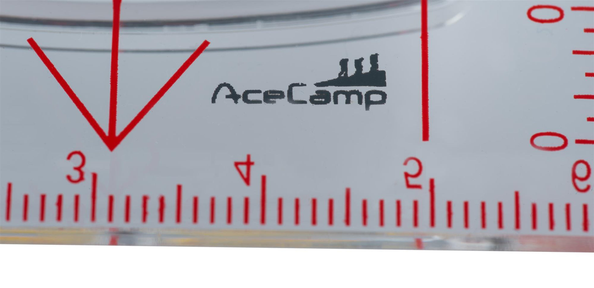 AceCamp Kartenkompass Peilkompass Nadel und Gradskala Nahaufnahme