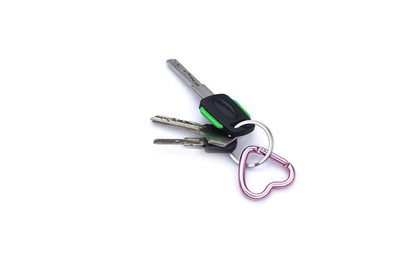 Munkees Mini Herz-Karabiner Rosa Verpackung mit zwei Karabinern
