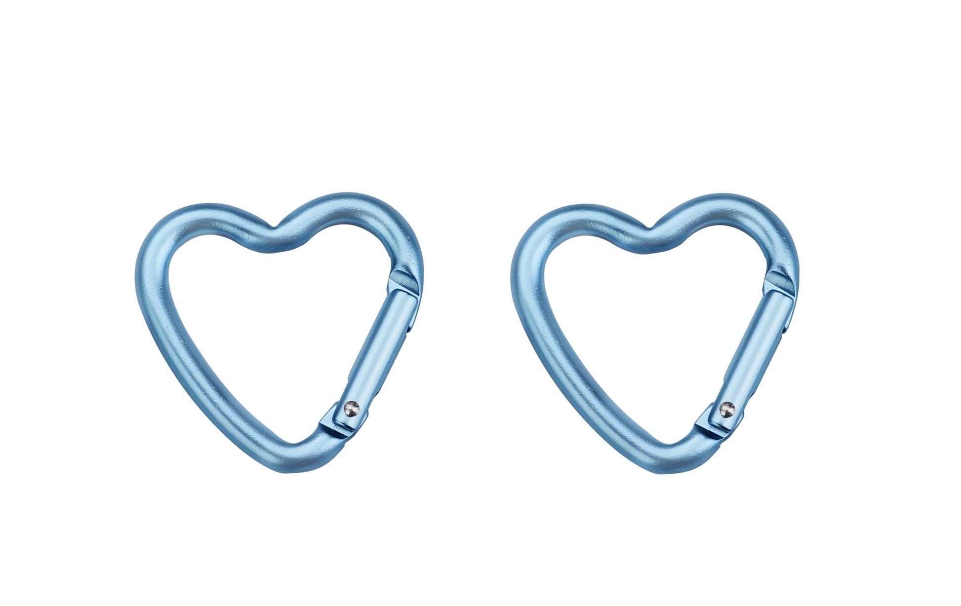 Munkees Mini Herz-Karabiner 2er-Set Baby Blue in hellblauer Farbe