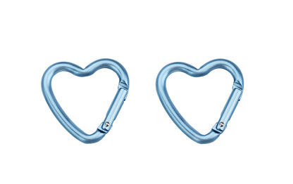 Munkees Mini Herz-Karabiner 2er-Set Baby Blue in hellblauer Farbe