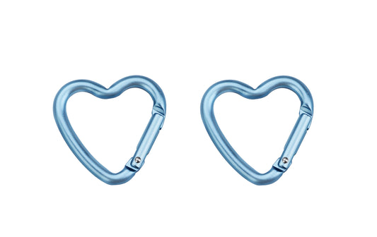 Munkees Mini Herz-Karabiner 2er-Set Baby Blue in hellblauer Farbe