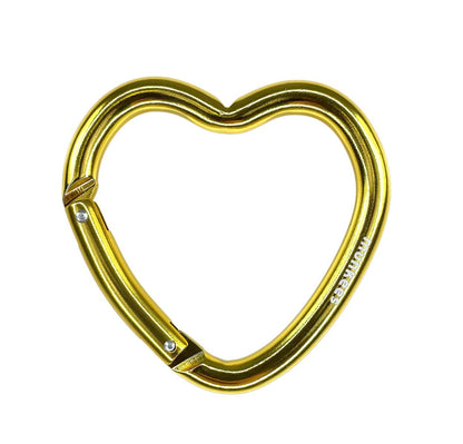 munkees Herz-Karabiner II goldfarbener Schlüsselanhänger in Herzform Frontansicht