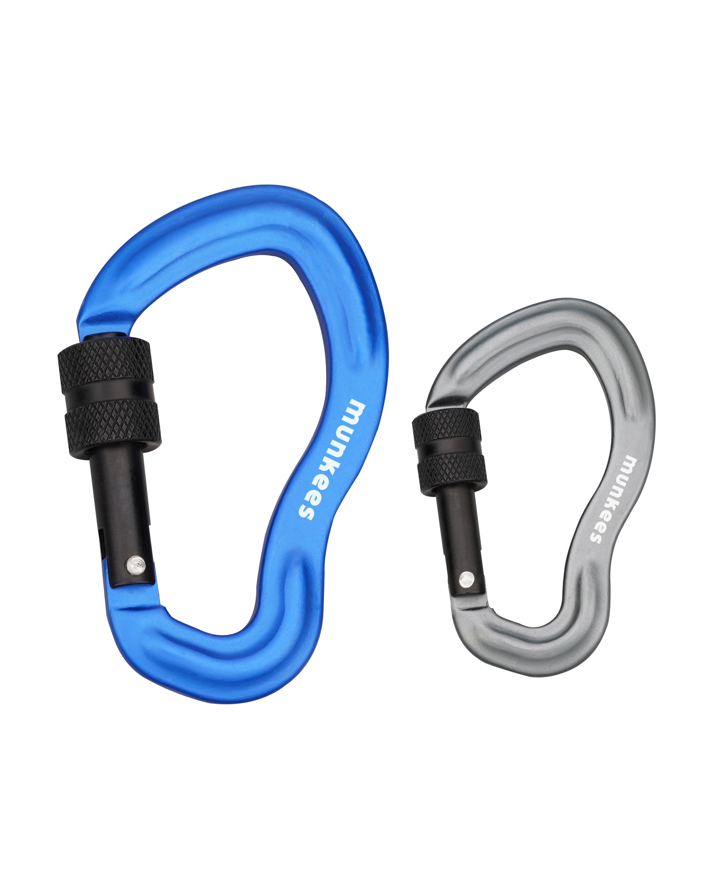 munkees Karabiner mit Schraubverschluss Ohr – 2 Stück