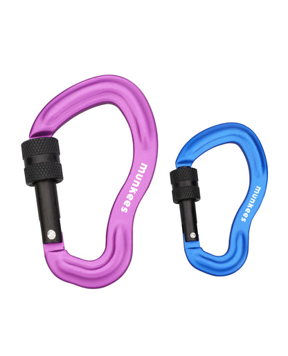 munkees Karabiner mit Schraubverschluss Ohr – 2 Stück