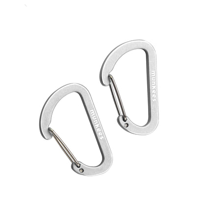 munkees Flacher Karabiner mit Drahtschnapper – 2 Stück