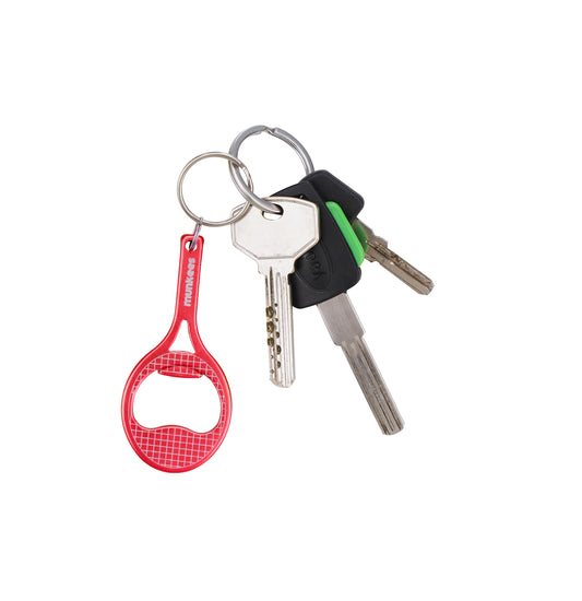 2er-Set Tennis-Flaschenöffner Schlüsselanhänger, rot