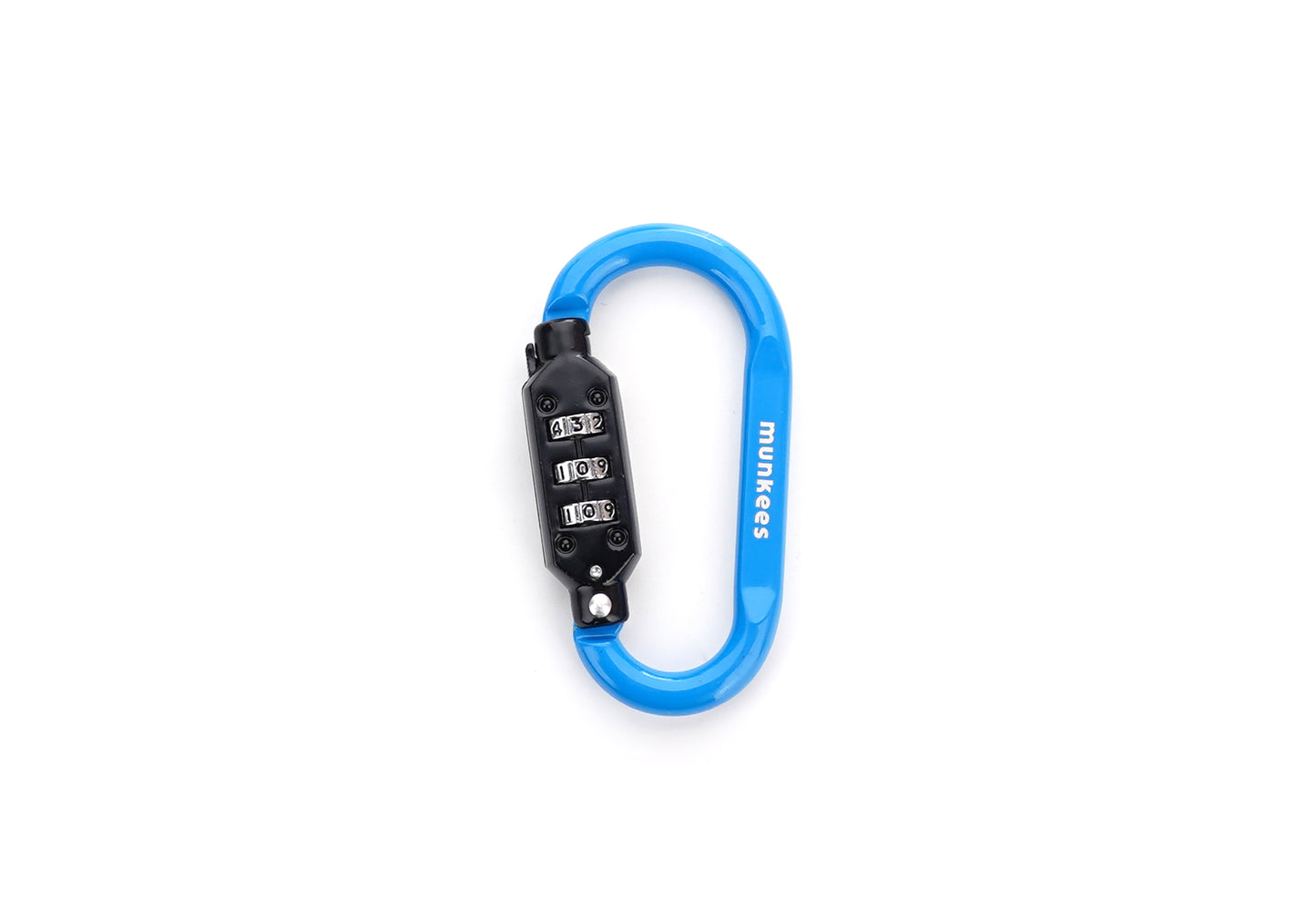 munkees Zahlenschloss-Karabiner D-Form – Magenta oder Blau