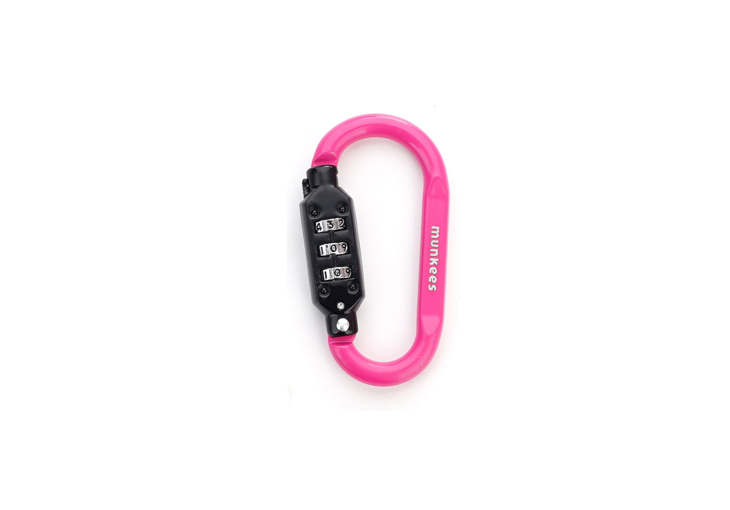 munkees Zahlenschloss-Karabiner D-Form – Magenta oder Blau