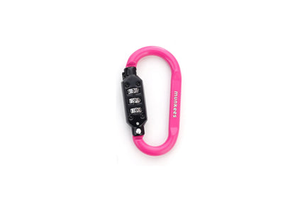 munkees Zahlenschloss-Karabiner D-Form – Magenta oder Blau