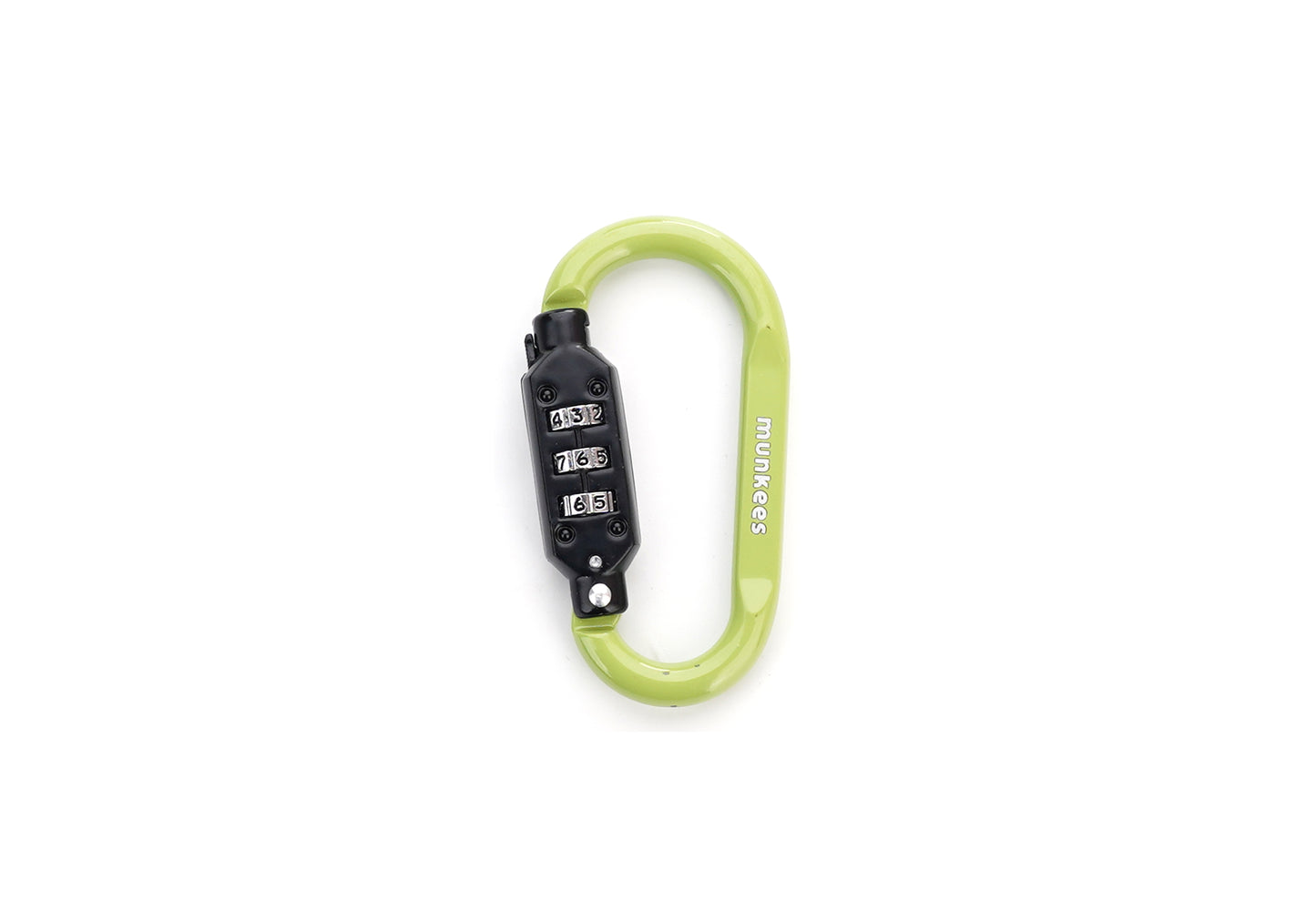 munkees Zahlenschloss-Karabiner D-Form – Schwarz oder Grün