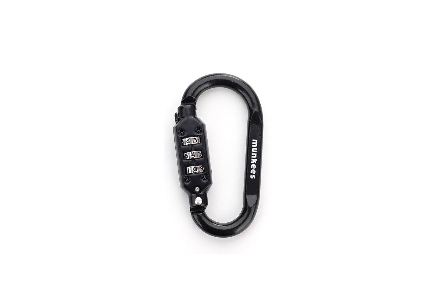 munkees Zahlenschloss-Karabiner D-Form – Schwarz oder Grün