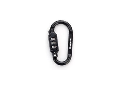 munkees Zahlenschloss-Karabiner D-Form – Schwarz oder Grün