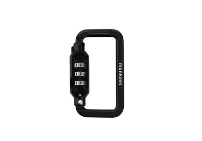 munkees Zahlenschloss Karabiner SQUARE Schwarz/Grün