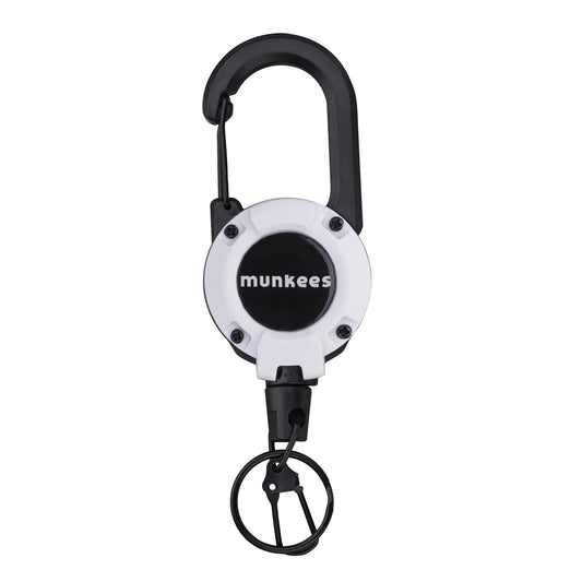 munkees Ausweishalter Weiß mit Karabiner und 64 cm Rückzug Frontansicht