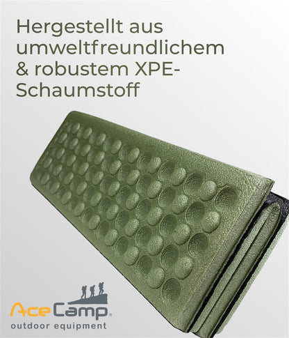 Isolierende Unterseite des grünen Thermo-Sitzkissens 40x30 cm Nahaufnahme