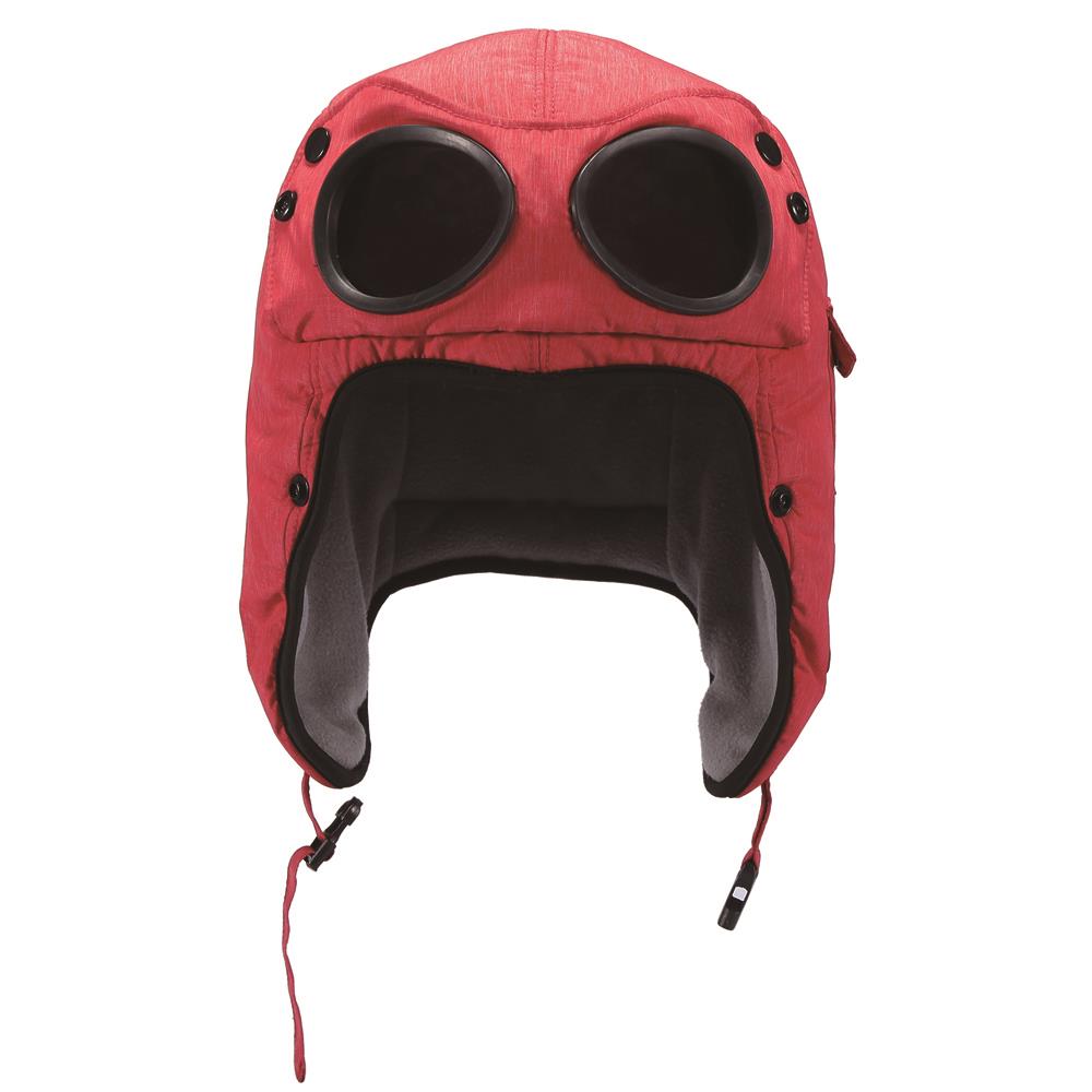 Action Fox Goggle Mütze mit Brille heruntergeklappt Trageansicht