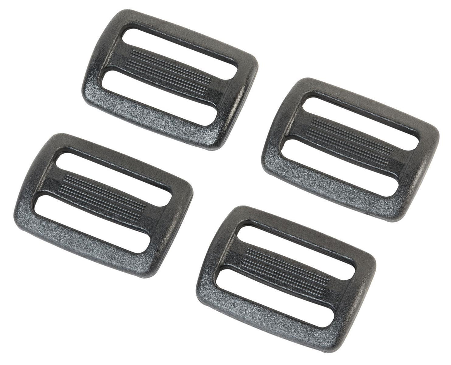 Leiterschnallen Set Schwarz 20 mm Nahaufnahme Kunststoffschnalle Detail